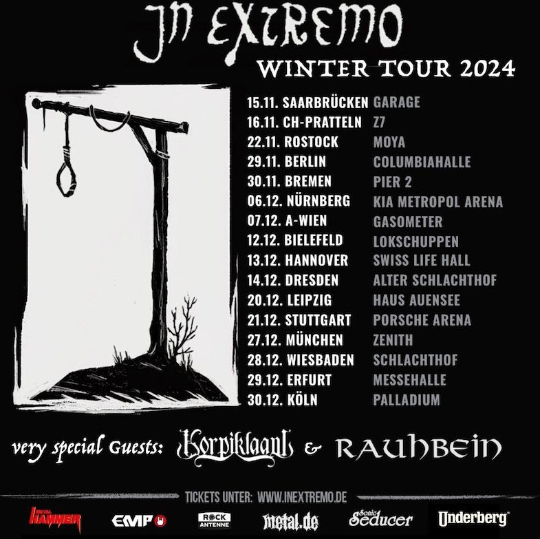 IN EXTREMO - Winter Tour 2024 • Specials Guests: KORPIKLAANI / RAUHBEIN