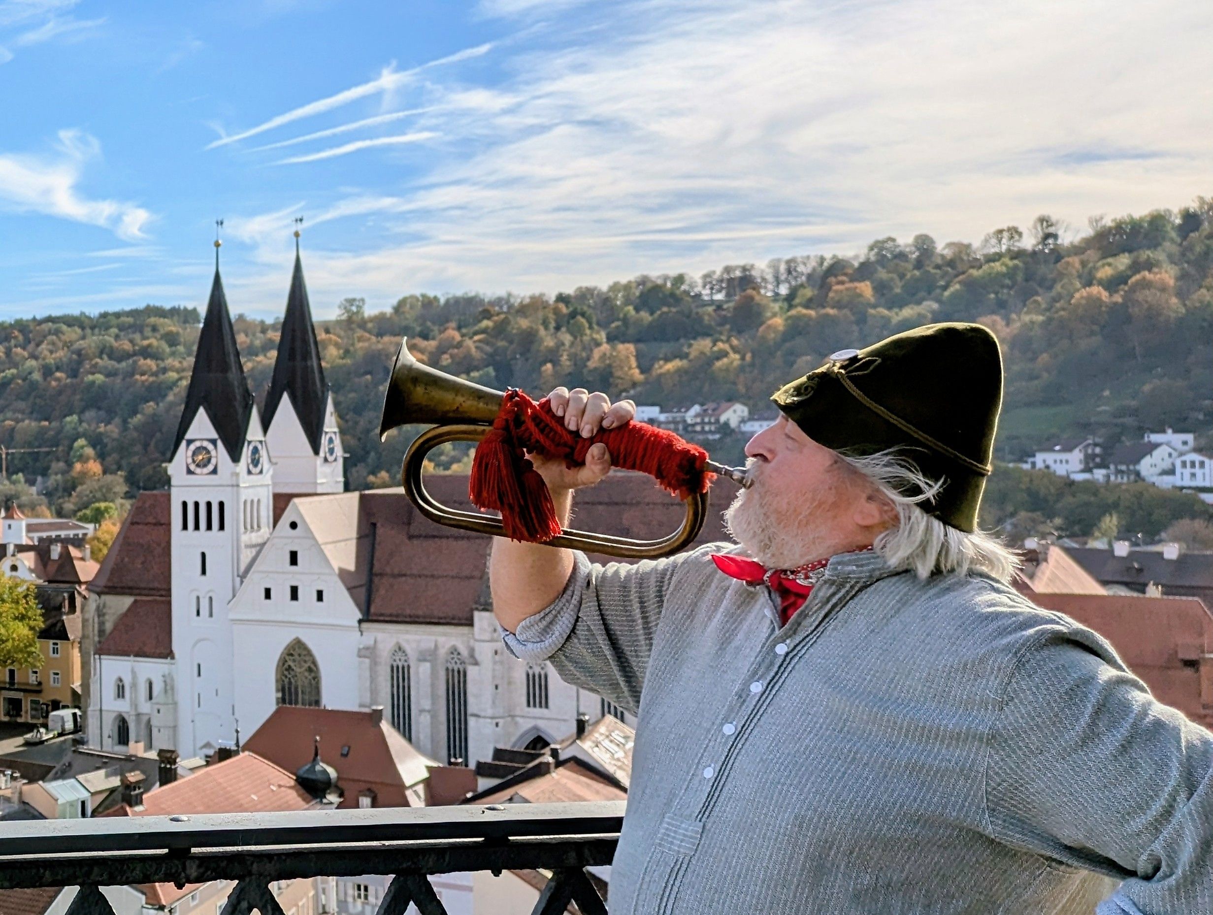 Führung auf den Rathausturm und Besuch der Zinnwerkstatt.