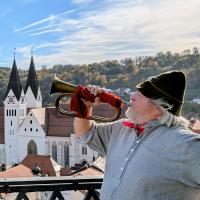 Führung auf den Rathausturm und Besuch der Zinnwerkstatt.